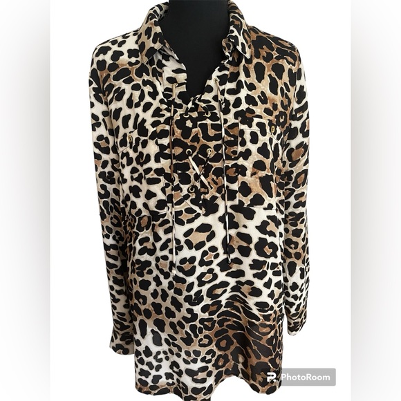 Dennis basso animal print top - Picture 1 of 6